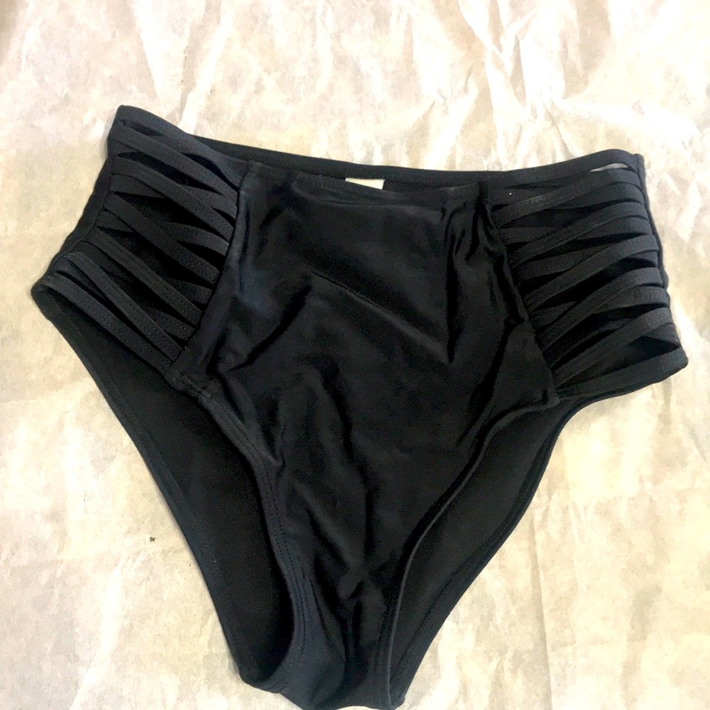Cute Women’s Bikini Bottom Sexy Sides Black XSmall